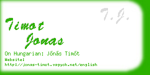 timot jonas business card
